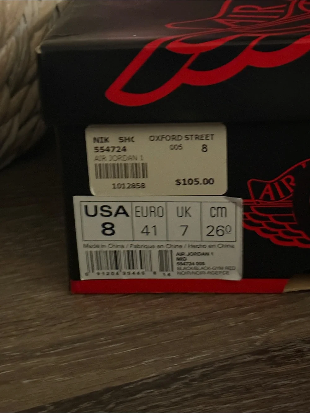 Jordan Red and Black High-Top Sneakers